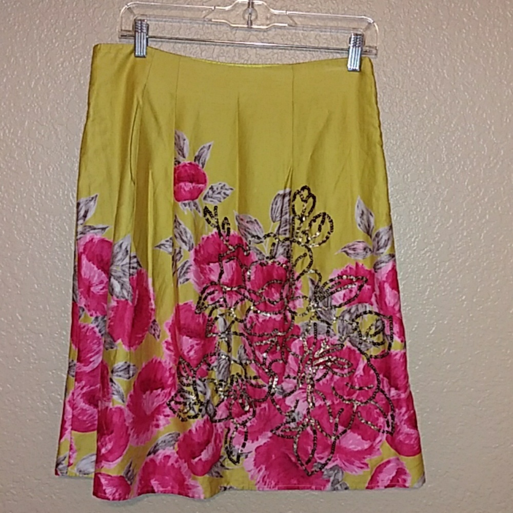 Odille yellow floral skirt